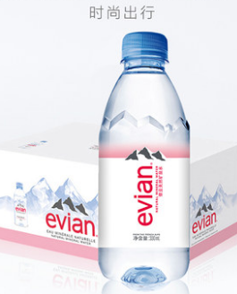 evian/依云法国高端纯净饮用矿泉水330ml*24小瓶整箱