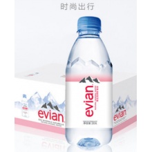 evian/依云法国高端纯净饮用矿泉水330ml*24小瓶整箱